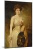 Portrait of a Lady in a White Dress-George Elgar Hicks-Mounted Giclee Print