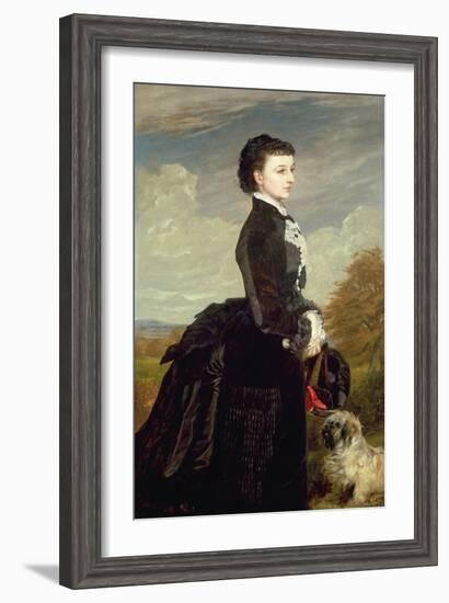 Portrait of a Lady in Black with a Dog, 1875-James Archer-Framed Giclee Print