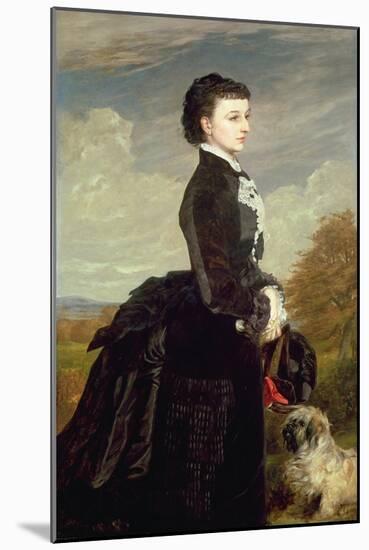 Portrait of a Lady in Black with a Dog, 1875-James Archer-Mounted Giclee Print