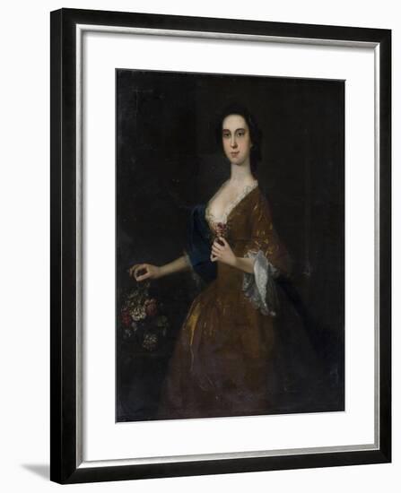 Portrait of a Lady in Red Dress-null-Framed Giclee Print