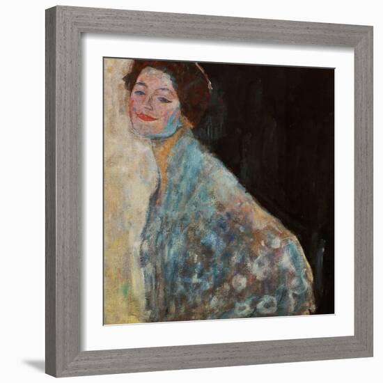 Portrait of a Lady in White, 1917/18-Gustav Klimt-Framed Giclee Print