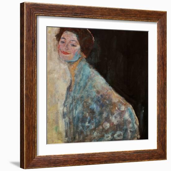 Portrait of a Lady in White, 1917/18-Gustav Klimt-Framed Giclee Print