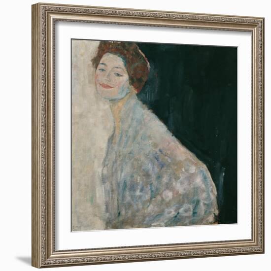 Portrait of a Lady in white, 1917-Gustav Klimt-Framed Giclee Print