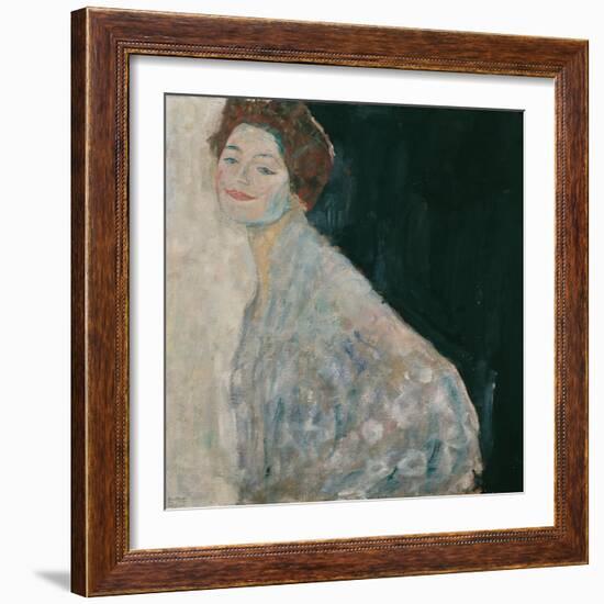 Portrait of a Lady in white, 1917-Gustav Klimt-Framed Giclee Print