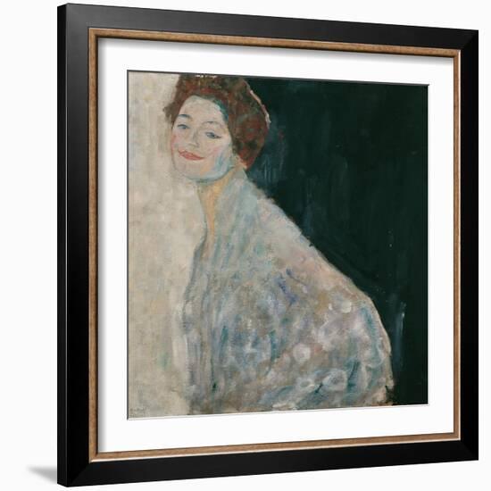 Portrait of a Lady in white, 1917-Gustav Klimt-Framed Giclee Print