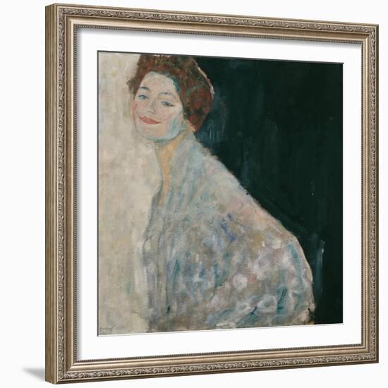 Portrait of a Lady in white, 1917-Gustav Klimt-Framed Giclee Print