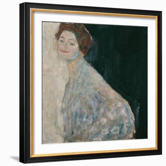 Portrait of a Lady in white, 1917-Gustav Klimt-Framed Giclee Print