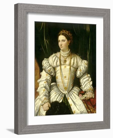 Portrait of a Lady in White, C.1540-Moretto Da Brescia-Framed Giclee Print