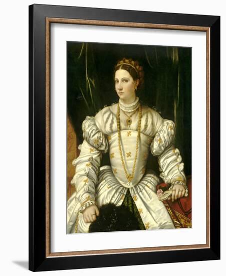 Portrait of a Lady in White, C.1540-Moretto Da Brescia-Framed Giclee Print