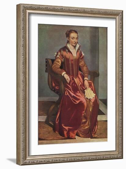 'Portrait of a Lady ('La Dama in Rosso')', c1556-60-Giovanni Battista Moroni-Framed Giclee Print