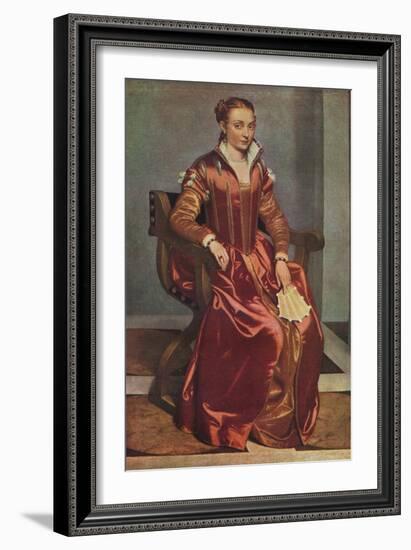 'Portrait of a Lady ('La Dama in Rosso')', c1556-60-Giovanni Battista Moroni-Framed Giclee Print