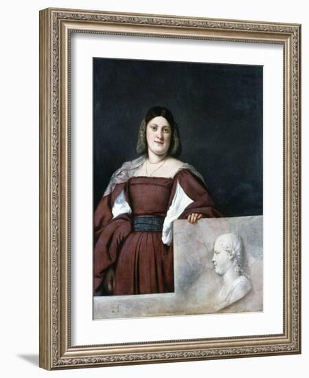 Portrait of a Lady, La Schiavona (The Dalmatian Woman), C1510-1512-Titian (Tiziano Vecelli)-Framed Giclee Print