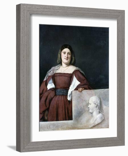 Portrait of a Lady, La Schiavona (The Dalmatian Woman), C1510-1512-Titian (Tiziano Vecelli)-Framed Giclee Print