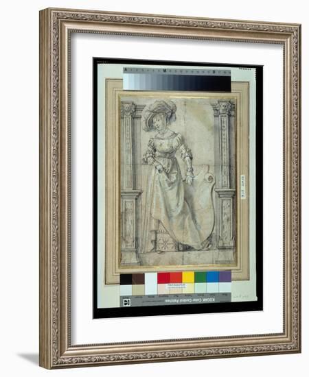 Portrait of a Lady (Pen & Ink with Wash on Paper)-Peter Paul Rubens-Framed Giclee Print