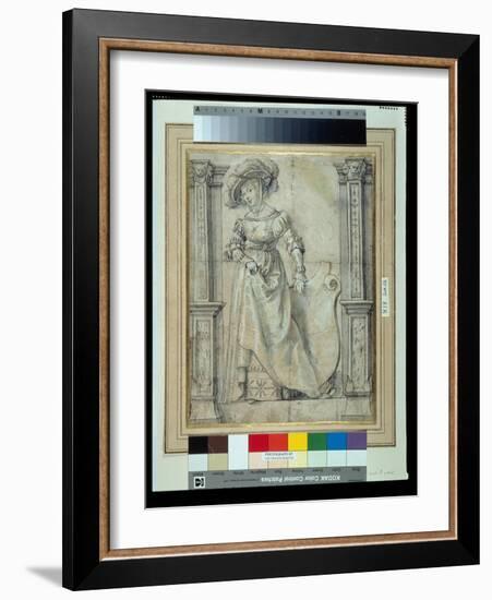 Portrait of a Lady (Pen & Ink with Wash on Paper)-Peter Paul Rubens-Framed Giclee Print