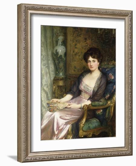 Portrait of a Lady Said to Be the Artist's Wife, 1911-Frank Bernard Dicksee-Framed Premium Giclee Print