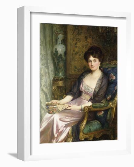 Portrait of a Lady Said to Be the Artist's Wife, 1911-Frank Bernard Dicksee-Framed Premium Giclee Print