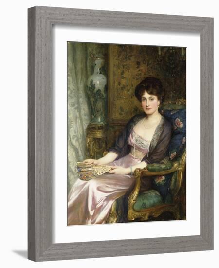 Portrait of a Lady Said to Be the Artist's Wife, 1911-Frank Bernard Dicksee-Framed Giclee Print