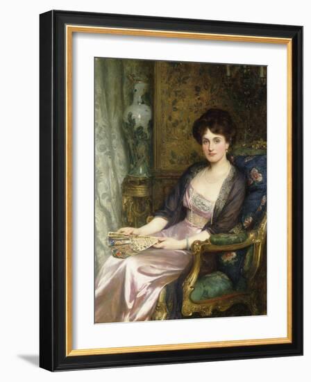 Portrait of a Lady Said to Be the Artist's Wife, 1911-Frank Bernard Dicksee-Framed Giclee Print