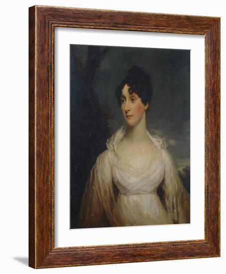 Portrait of a Lady Seated, Half Length, Wearing a White Dress-Sir William Beechey-Framed Giclee Print