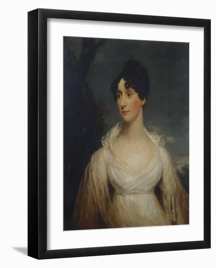 Portrait of a Lady Seated, Half Length, Wearing a White Dress-Sir William Beechey-Framed Giclee Print