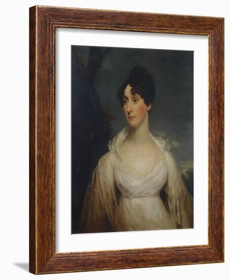 Portrait of a Lady Seated, Half Length, Wearing a White Dress-Sir William Beechey-Framed Giclee Print