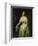 Portrait of a Lady Standing Three-Quarter Length Wearing a White Dress-August Schiott-Framed Giclee Print