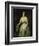 Portrait of a Lady Standing Three-Quarter Length Wearing a White Dress-August Schiott-Framed Giclee Print