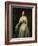 Portrait of a Lady Standing Three-Quarter Length Wearing a White Dress-August Schiott-Framed Giclee Print