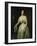 Portrait of a Lady Standing Three-Quarter Length Wearing a White Dress-August Schiott-Framed Giclee Print