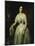 Portrait of a Lady Standing Three-Quarter Length Wearing a White Dress-August Schiott-Mounted Giclee Print