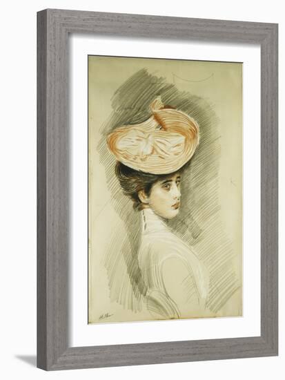 Portrait of a Lady, thought to be Madame Helleu-Paul Cesar Helleu-Framed Giclee Print