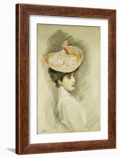 Portrait of a Lady, thought to be Madame Helleu-Paul Cesar Helleu-Framed Giclee Print