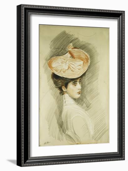 Portrait of a Lady, thought to be Madame Helleu-Paul Cesar Helleu-Framed Giclee Print