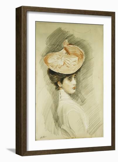 Portrait of a Lady, Thought to Be Madame Helleu-Paul Cesar Helleu-Framed Giclee Print