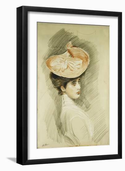 Portrait of a Lady, Thought to Be Madame Helleu-Paul Cesar Helleu-Framed Giclee Print