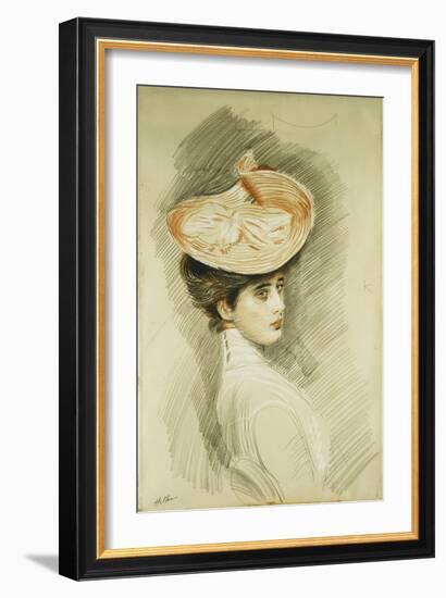 Portrait of a Lady, Thought to Be Madame Helleu-Paul Cesar Helleu-Framed Giclee Print