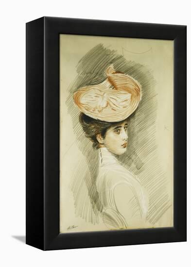 Portrait of a Lady, Thought to Be Madame Helleu-Paul Cesar Helleu-Framed Premier Image Canvas