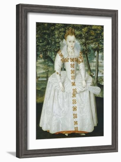 Portrait of a Lady, Traditionally Identified as Queen Elizabeth of Bohemia, Dated 1603-Robert Peake-Framed Giclee Print