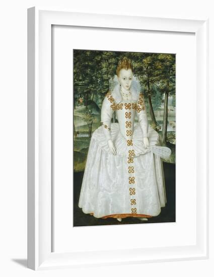 Portrait of a Lady, Traditionally Identified as Queen Elizabeth of Bohemia, Dated 1603-Robert Peake-Framed Giclee Print