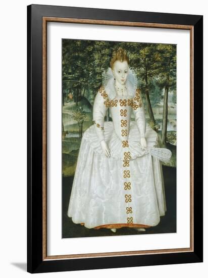 Portrait of a Lady, Traditionally Identified as Queen Elizabeth of Bohemia, Dated 1603-Robert Peake-Framed Giclee Print