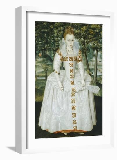 Portrait of a Lady, Traditionally Identified as Queen Elizabeth of Bohemia, Dated 1603-Robert Peake-Framed Giclee Print