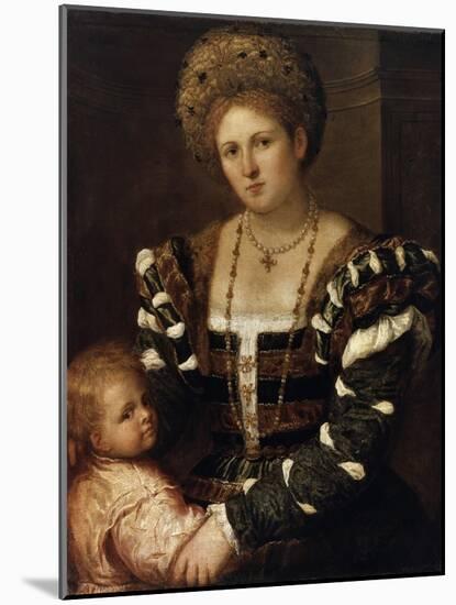 Portrait of a Lady with a Boy, 1530S-Paris Bordone-Mounted Giclee Print