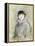 Portrait of a Lady with a Fur Collar and Muff, 20th Century (Drawing)-Paul Cesar Helleu-Framed Premier Image Canvas