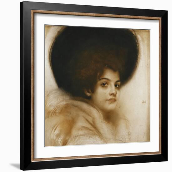 Portrait of a Lady with a Hat-Franz von Stuck-Framed Giclee Print