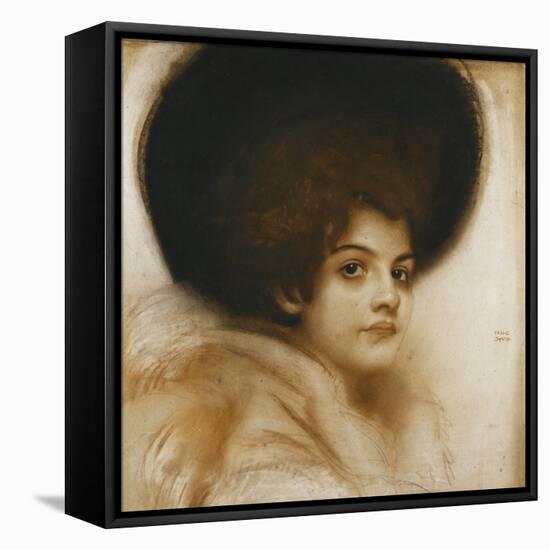 Portrait of a Lady with a Hat-Franz von Stuck-Framed Premier Image Canvas