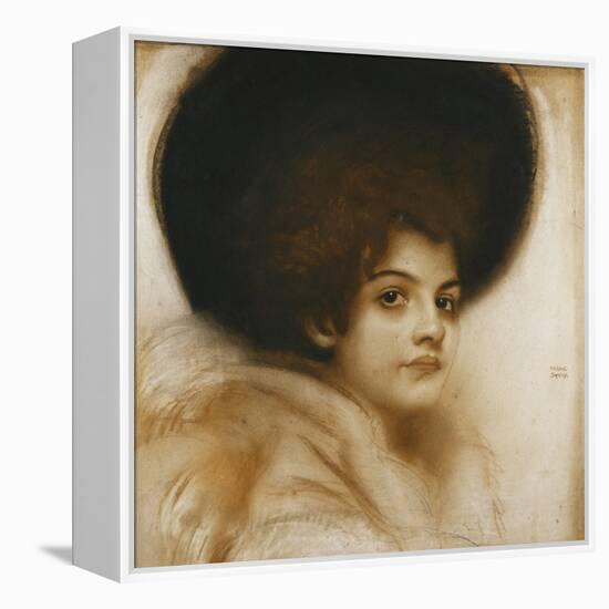 Portrait of a Lady with a Hat-Franz von Stuck-Framed Premier Image Canvas