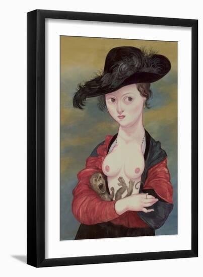 Portrait of A Lady with A Titi, 2016 (Acrylic Paint on Illustration Board)-Anita Kunz-Framed Giclee Print