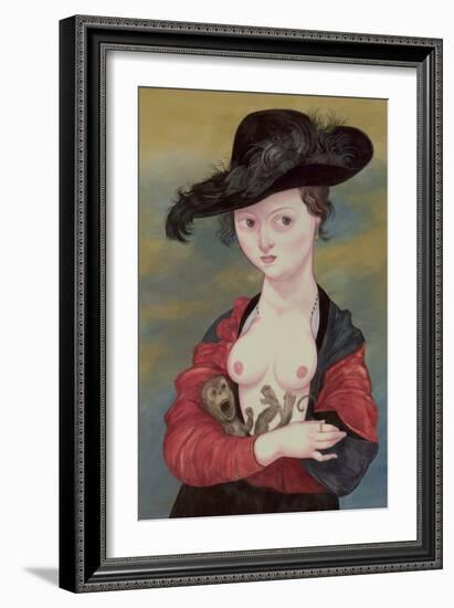 Portrait of A Lady with A Titi, 2016 (Acrylic Paint on Illustration Board)-Anita Kunz-Framed Giclee Print