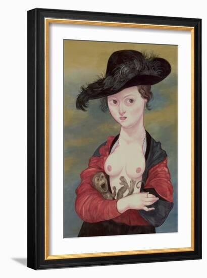 Portrait of A Lady with A Titi, 2016 (Acrylic Paint on Illustration Board)-Anita Kunz-Framed Giclee Print